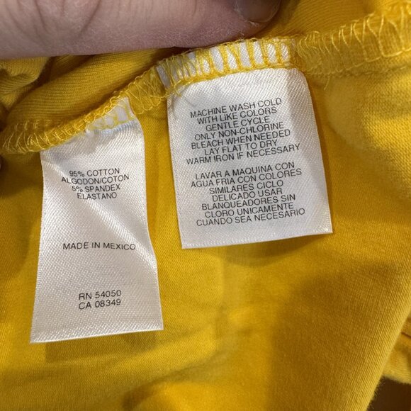 NWT 1xl Jones NY Signature V-Neck 3/4 Length Sleeves Yellow Casual Layering - Picture 5 of 5